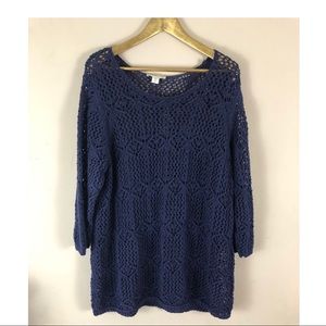 Cold water Creek Plus Size Netted Sweater